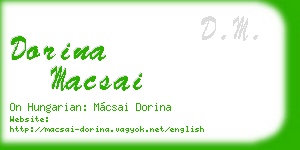 dorina macsai business card