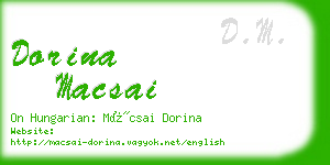 dorina macsai business card